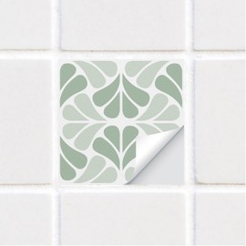Alwayspon 25Pcs 6x6inch/15x15cm Peel and Stick Vinyl Wall Tile Sticker, Sage Green Textured Self-Adhesive Backsplash Tile Decals Stick on Tiles Waterproof Removable for Kitchen Bathroom