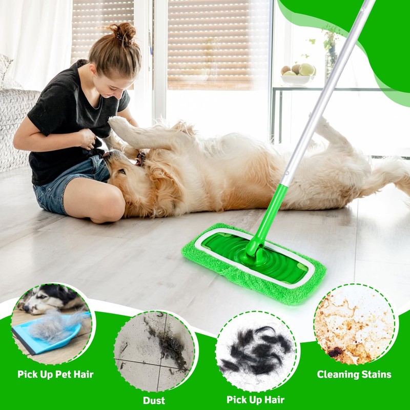 AmaVins 8-Pack Reusable Microfiber Mop Pads for 10-12" Mops