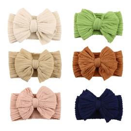 ZURLEFY Stretchy Baby Girl Headbands Bows, Infant Headband Bows for Baby Bonnet Newborn Head Wraps Toddler Unisex (03H-14)