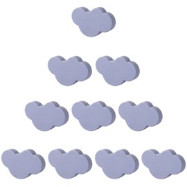 Scakbyer 10Pcs Cabinet Knobs, Soft Rubber Cute Cartoon Dresser Handles, Silicone Single Hole Drawer Pulls with Screws for Kitchen Cabinets Cupboards Closet Wardrobe - Cloud-Grey