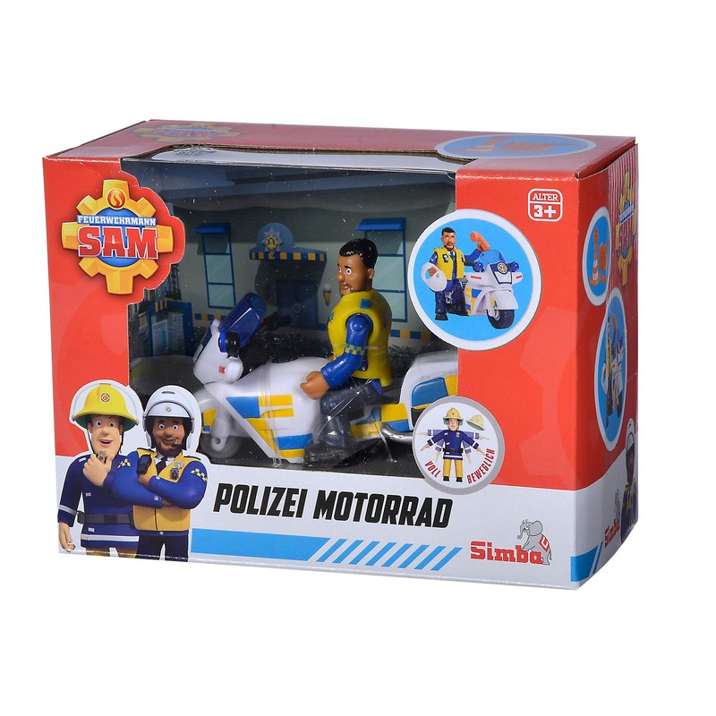 Simba 109251092 Fireman Sam Police Motorcycle with Malcolm Figure &