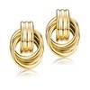 Dochais Geometric Dangle Drop Earrings, 316L Gold Chunky Statement Knot