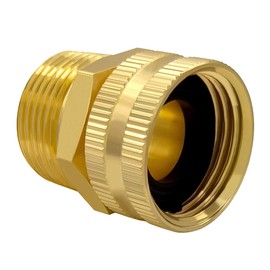 Hooshing 3PCS 3/4" GHT Female to 3/4" NPT Male Garden Hose Adapter Solid Brass Garden Hose Connectors with Washers