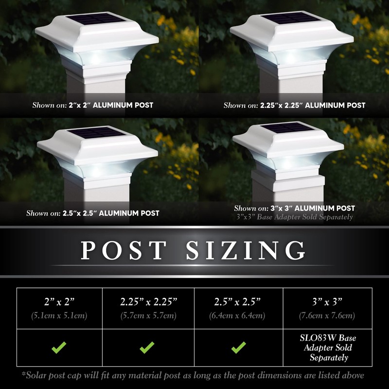 Classy Caps SL082W Imperial Solar Post Cap, 2.5" x 2.5",
