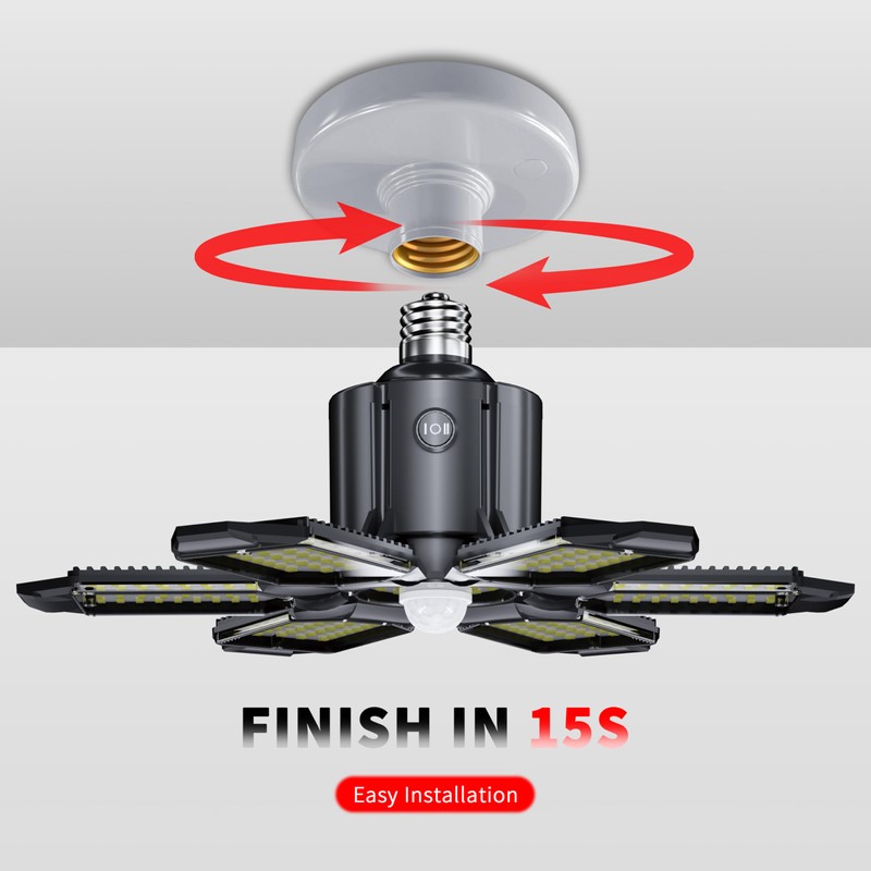 Craftersmark LED Garage Light Motion Sensor - 200W Deformable Garage