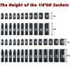 AOBEN 1/4-Inch Drive Impact Socket Set, 54 Pieces, 6 Point,
