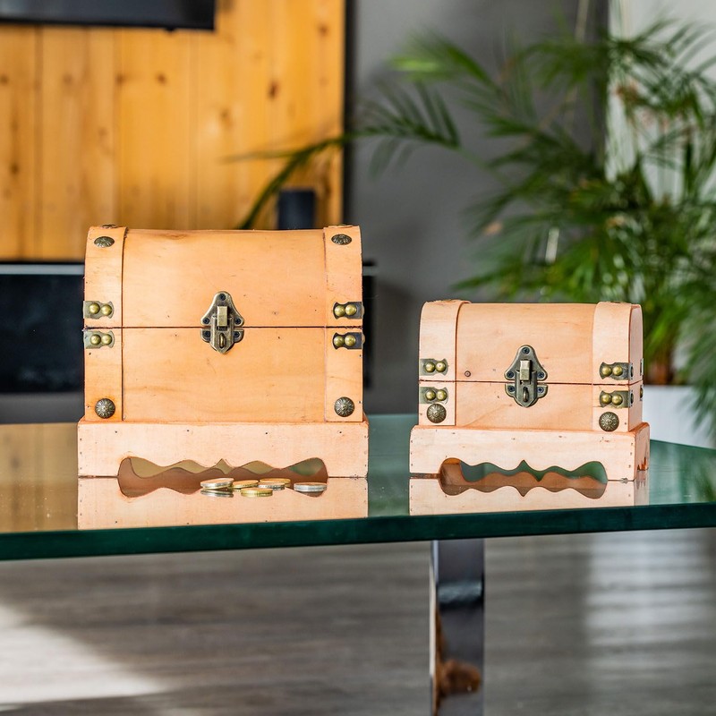 HMF 6403800 Treasure Chest with Lock Pirate Wooden Box Various