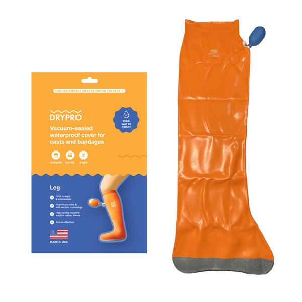 DryCorp DRYPRO Waterproof Leg Cast Cover - Sized for both Kids and Adults - Ideal for the Bath Shower or Swimming - Large Full Leg – (FL-18)