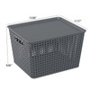 Gainhope 6-Pack Large Plastic Storage Baskets with Lid, 13.98" x
