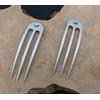 JWL (2) Anodized Aluminum Matte Finished 3 Prong Hair Fork