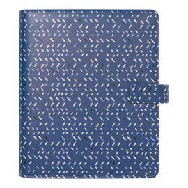 Filofax Indigo Organizer, A5 Size, Frost - Leather-Look Cover with Gold Foil Accents, Six Rings, Week-to-View Calendar Diary, Multilingual, 2023 (C028742-23)