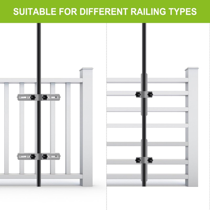 Lifeswell Heavy Duty Deck Railing Umbrella Holder, Adjustable Patio Umbrella