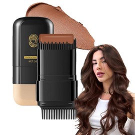 Peine Cabello Tinte, Barros Para Teñir el Pelo, Tinte de 2 en 1 en Barra, Pelo con Peine Seguro y Cómodo, Cubre Canas, Cepillo para Retoques de Cabello, Aplicador Portátil (Marrón castaño, 20g)