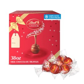 Lindt LINDOR Milk Chocolate Truffles 90 Count Gift Box, Chocolate Candy with Smooth, Melting Truffle Center, 38 oz. Box