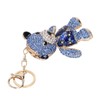 Bear Keychain Electroplate Long Bright Rhinestones Bear Keychain with Hook