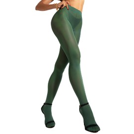sofsy Forest Green Stockings for Women [Made in Italy] 40 Den Opaque Stockings Tights Nylons Pantyhose - M