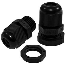 Lumonic 20 x Cable Glands M16 IP67 Metric D5-9 mm I Cable Grommet Waterproof in Black I Screw Connections, Hose Guide M16