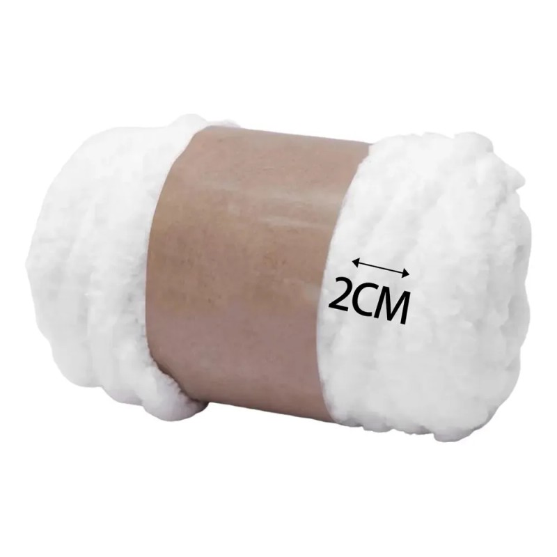 Hilo De Lana Grueso Para Ganchillo, Hilo Tubular Blanco //