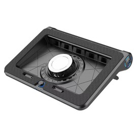 Cooling Pad for MacBook Air Pro 14 15 16 17 Inch Laptop, Semiconductor Cooler with Integrated Roller Fan, 5 Height Adjustment Ergonomic Design, Low Noise Quiet Operation for Mac Notebook (black)
