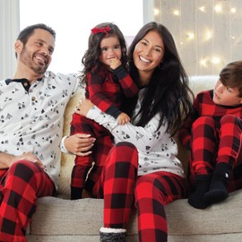 HonestBaby Organic Cotton Holiday Family Jammies Pajamas, Holiday Tartan, Medium