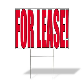 Fastasticdeals Weatherproof Yard Sign for Lease! Outdoor Advertising Printing A Red Lawn Garden Rentals 18x12 Inches 1 Side Print