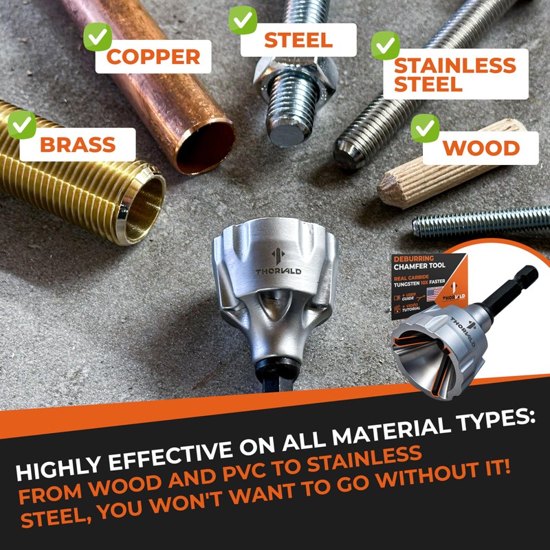 THORVALD Deburring External Chamfer Tool with Tungsten Carbide Blade -