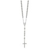 Real Stainless Steel 8mm Bead Rosary Pendant Necklace Charm Chain