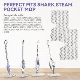 for Shark Steam Mop Replacement Pads: S3501 for Shark Steam Pocket Mop S3601D S3601 S3801CO S3901 S3550 SE450 for Shark Steamer Pads Washable Microfiber Cloth Cover Scrub Floor Cleaning Cleaner (3)