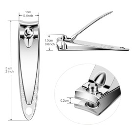 NATZERAT 10 Pieces Nail Clippers Bulk Stainless Steel Fingernail Clippers Flat Toenail Clippers Portable Travel Fingernails Pointed Manicure Pedicure Sturdy Trimmer