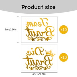 Tabanzhe Hen Party Temporary Tattoos - Pack of 20 Rose Gold Team Bride Tattoos, Bridesmaid, Bride Tattoos, Hen Do Night Accessories, Wedding Bridal Shower Bachelore Hen Party Accessories (Gold)