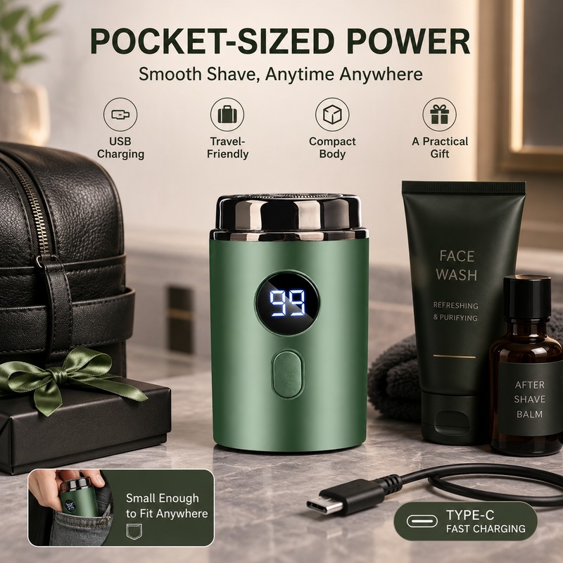 Mini Electric Shaver for Men – Type-C Rechargeable Wet &