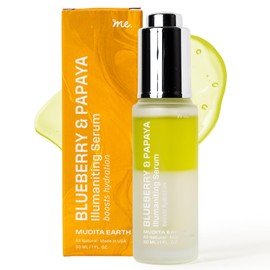 Mudita Earth Hyaluronic Acid Serum + Vitamin B5 for Face – 1 fl oz | Dermatologist-Tested Blueberry & Papaya Glow Serum | Moisturizer, Hydrating & Healthy-Aging Skincare for Acne, Sensitive & Dry Skin