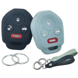 RUNZUIE 2Pcs Silicone Remote Key Fob for 2024 2023 2022 -2013 Subaru Outback Impreza Crosstrek Legacy Forester Tribeca WRX XV Crosstre Key Fob Cover (Black/Mint Green)