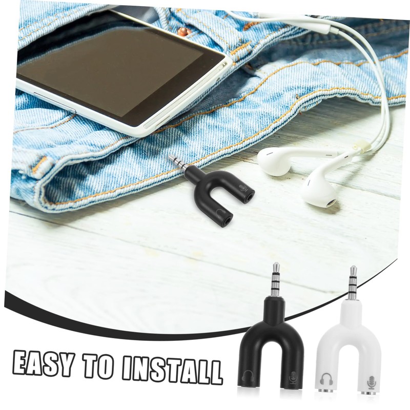 Outanaya 2pcs Y Shaped Audio Port Adapter Dual Headphone Splitter
