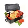 TROIKA BOX82 Lunch Box with Clip Lock Aluminium Black Size: