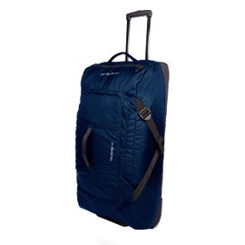 Eddie Bauer Traverse Rolling Duffel Bag-Made from Ripstop Polyester with Telescoping Handle, Medium Indigo, 78L