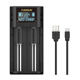 21750 21700 Battery Charger,LCD Intelligent 18650 Battery Charger for 20700 22700 26650 26700 16340 (RCR123) 17670 Rechargeable Battery with PCB Protection Board