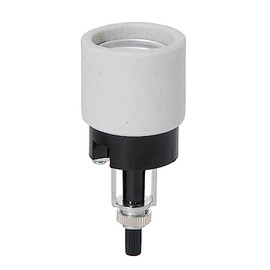 B&P Lamp Medium Base Phenolic and Unglazed Porcelain Socket with Bottom Turn Knob
