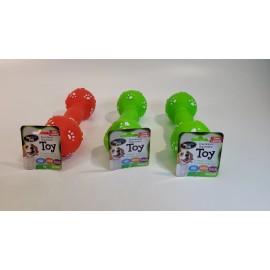 Dogline (3) Vinyl Rubber Dumbbell Squeaker Dog Toy 8.5 in