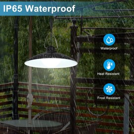 ENCOFT Solar Light Outdoor LED Hanging Lamp IP65 Waterproof Pendent Light with Remote Control Solar Shed Light with 6M Extension Cord for Entryways, Yards, Garages (2 Light,Cold Light)