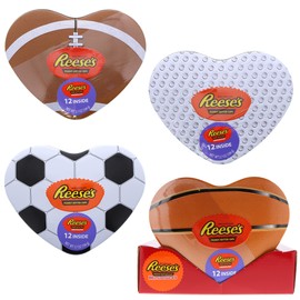 Reese's, Peanut Butter Cup, Heart Tins, Assorted Designs, 12 Count, 1 pk