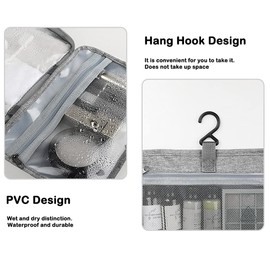 Hanging Travel Toiletry Bag for Women Men Large Wash Bag Waterproof Travel Make up Bag Organiser Foldable Compact Toiletries Bag Portable Cosmetic Bag Travelling Essentials for Business Trip Vacation