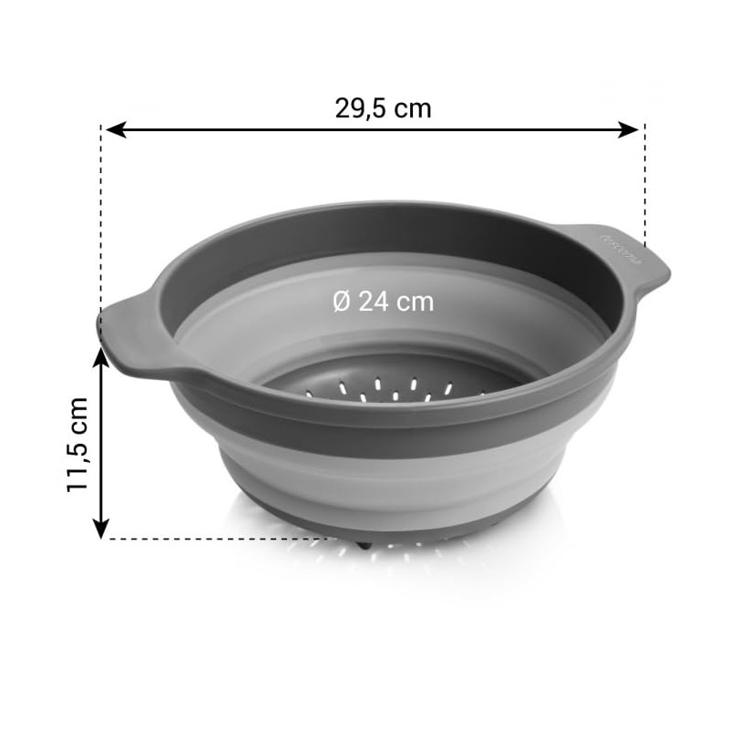 Tescoma Grandchef 24 cm Plastic Folding Dish Drainer - Light