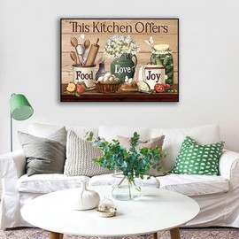 Kitchen Stamped Cross Stitch Kits - Food Counted Cross Stitch Kits for Beginners Adults Needlepoint Cross-Stitch Patterns Dimensions Needlecrafts Embroidery Kits Arts and Crafts
