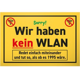 DankeDir! Wir haben kein WLAN/WIFI - Sign 30 x 20 cm - Party Decoration Party Decoration Gift Idea Gift Colleagues Friends - Wall Decoration Wall Sign Door Sign Birthday Gift Funny Saying