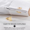 A-Z Initial Cufflink for Men, Classic 18k Gold Silver Black