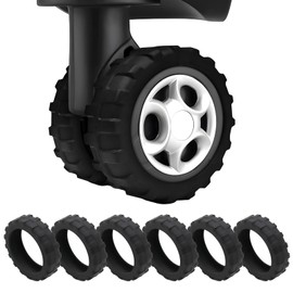 Suitcase Wheel Protectors, 8 Pcs Off Road Luggage Wheel Covers, Luggage Accessories, Silicon Meterial Noise Reduction Anti Scratch, Suitcase Wheel Covers (Black)