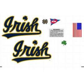 Notre Dame Fighting Irish Mini Football Helmet Decal Set 8 Mil Convex Gear Wrap