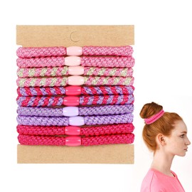 10 Stück Haargummi Mädchen, Zopfgummis Mädchen Elastische Geflochtene Haarbänder für alle Haartypen, Sportfest und Alltagstauglich mit Rutschfestem Halt und Schonender Materialqualität