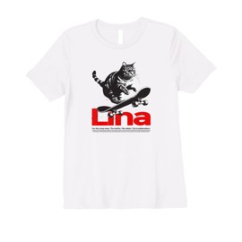 LINA - Adorable girl name with cute Cat Premium T-Shirt